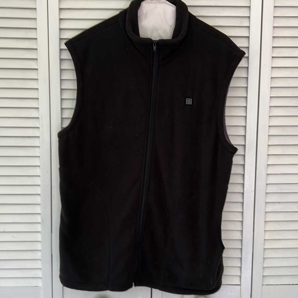 Heated Vest Polar Fleece Heated Waistcoat with USB Battery Pack, Men Size L